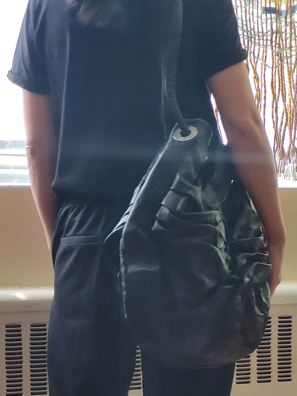 NOS Denis Gagnon x Fullum & Holt Ruched Black Leather Bag